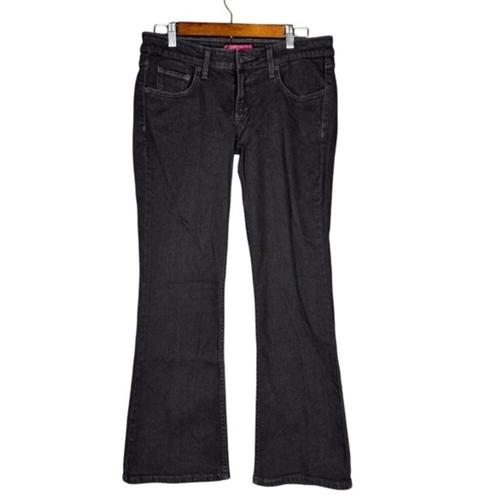 Levis 518 Superlow Bootcut Jeans Womens Black Denim Low Rise Pants 9 short